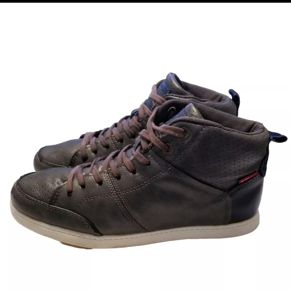 Levis Strauss Chukka Hi Youth Brown Leather Faux Boys Sz 5.5 Shoes/Sneakers Kids